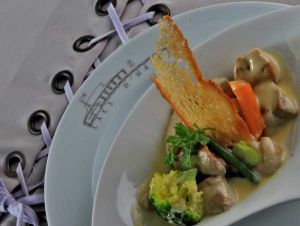 Blanquette de foie gras aux primeurs