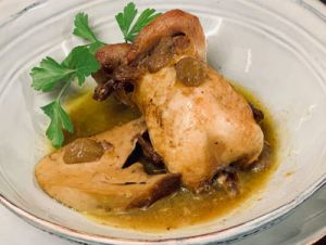 Caille rôtie et son escalope de foie gras aux raisins